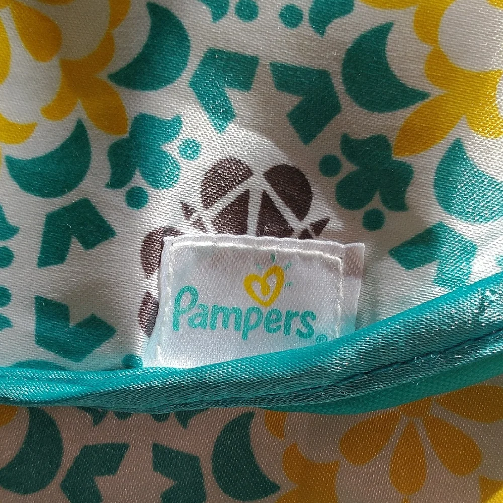 Pampers Branded Teal & Yellow Floral Baby Pouch